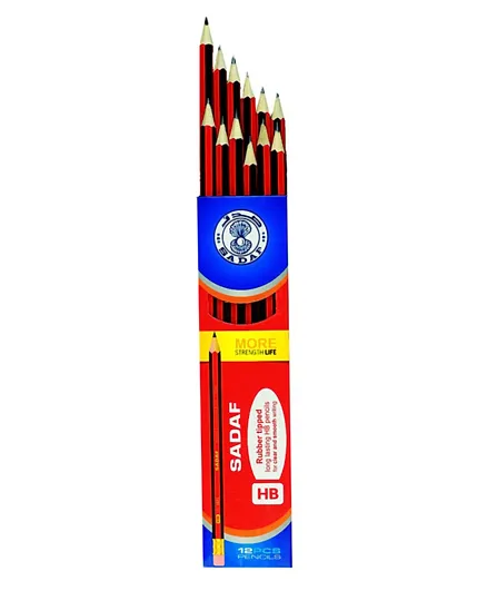 مجموعة أقلام ساداف اتش بي ذات الأطراف المطاطية لمدة طويلة - 12 قطعة
