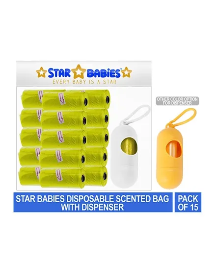 Star Babies Pack of 10 Scented Bags with Dispenser - Yellow