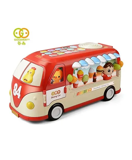 Little Angel Goodway Baby Toy Dining and Alphabet Activity Bus - Red
