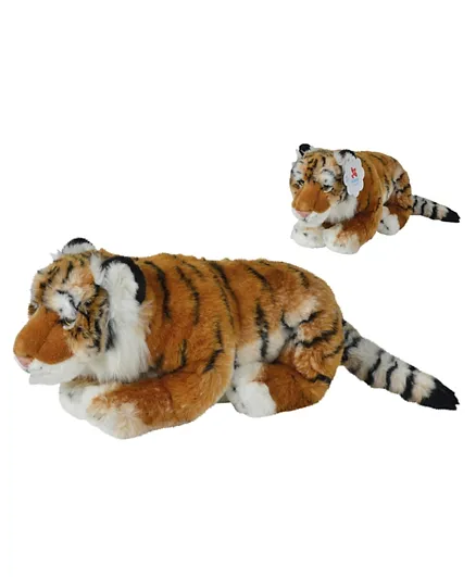 Nicotoy Tiger Cub With Beans Soft Toy Brown - Length 50 cm