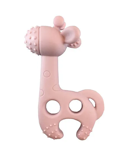Diaper Champ Bite Me Raff Teether - Old Pink