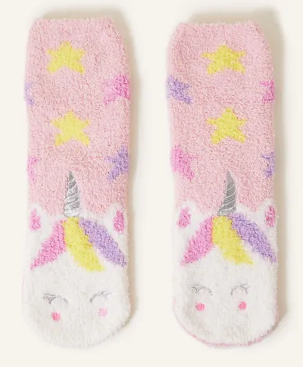 Monsoon Children Embroidered Unicorn Slipper Socks - Multicolor