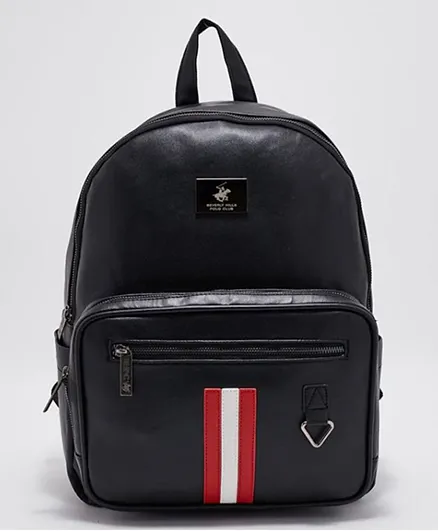 Beverly Hills Polo Club Logo Badge Backpack Black - 12 Inches