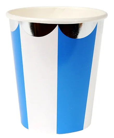 Meri Meri Blue Striped Cup Pack of 8 - 266 ml