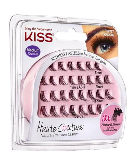 KISS Haute Couture Trio Eye Lashes Medium - Pack of 30