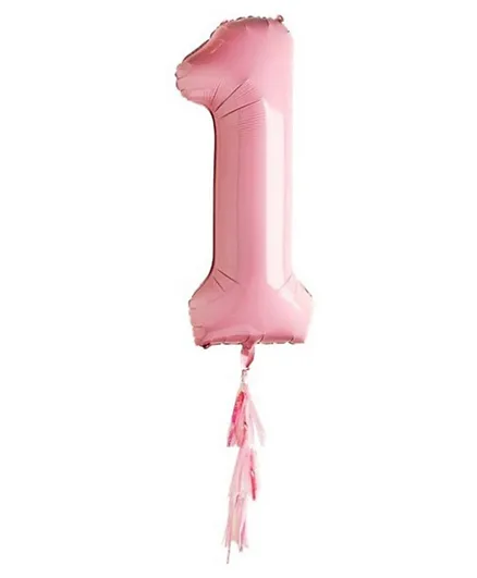 Club Green 1 Numbered Birthday Balloon - Pastel Pink