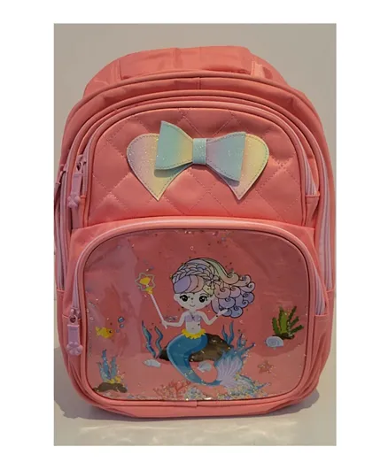 حقيبة ظهر مدرسية بتصميم حورية البحر من ستاك أون يو - وردي 16 إنش