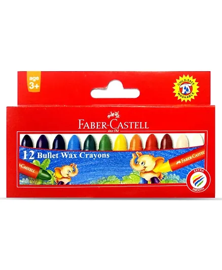 Faber-Castell Wax Crayons Round Multicolor - 12 Pieces