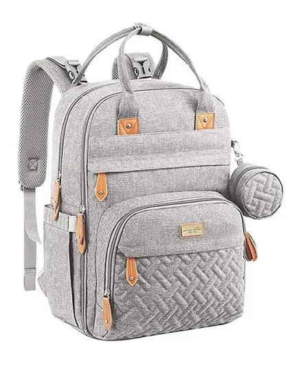 Moon KaryMe Diaper Bag Pack with Pacifier Case- Grey