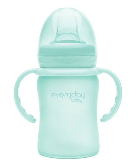 Everyday Baby Glass Sippy Cup Shatter Protected 150Ml Mint Green