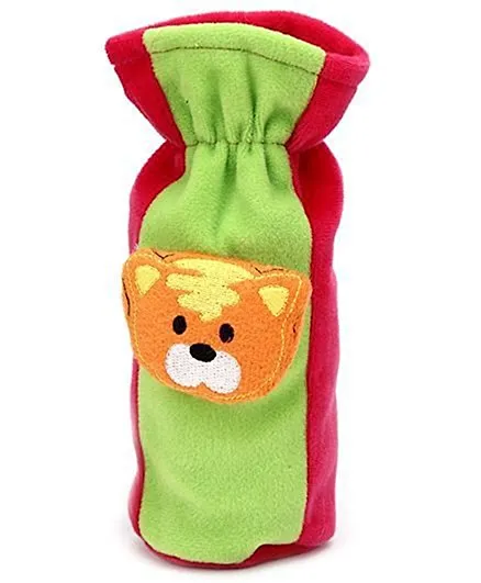 Babyhug Plush Bottle Cover Tiger Face Large - Green And Red