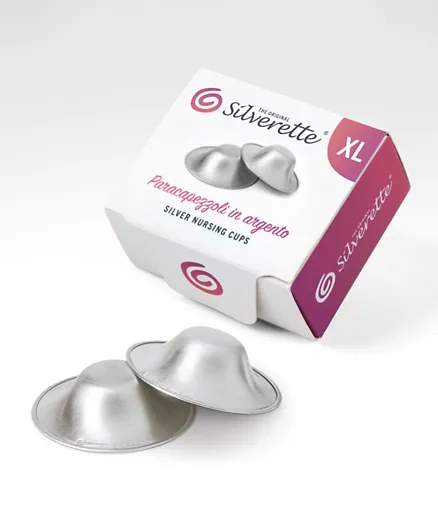 Silverette Silver Nursing Nipple Cups Shield of Size XL - Pack of 2