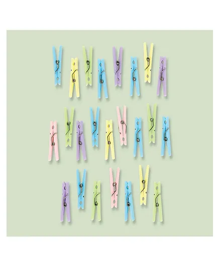 Party Centre Baby Shower Neutral Clothes Pin Favors - 24 Pieces