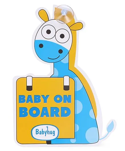 Babyhug Baby On Board Sign Giraffe - Blue