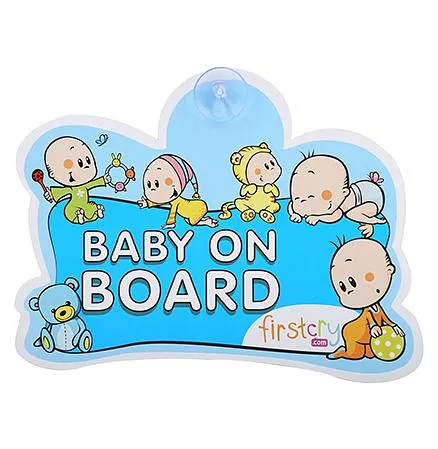 Babyhug Baby On Board Sign with Suction Cup - Blue