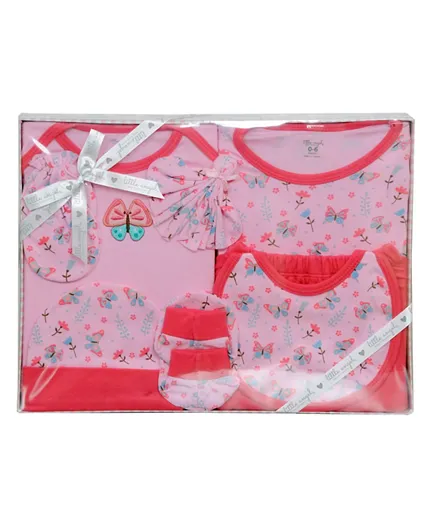 Little Angel Butterfly Baby Gift Set 8 Pieces For Girls - Pink