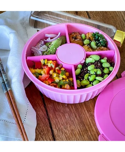 Yumbox Poke Bowl With 4 Part Divider - Lagoon Blue