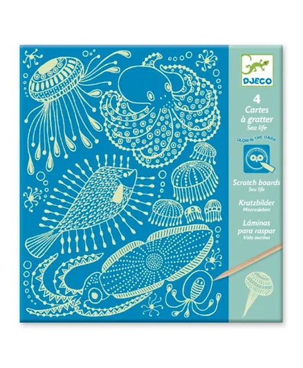 Djeco Sea Life Scratch Cards - Multicolour
