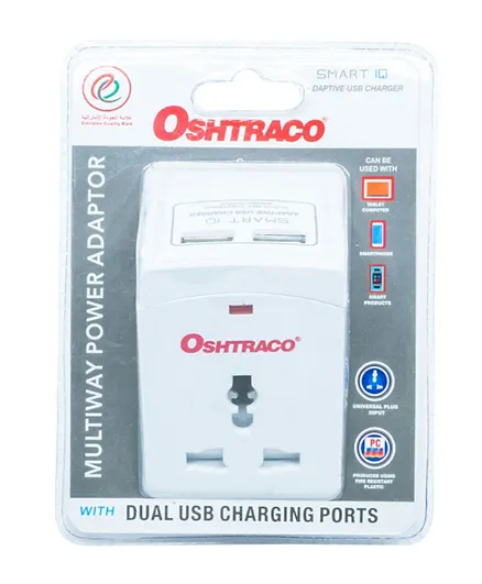 Oshtraco 3-Way Multi Adapter with 2 USB Ports