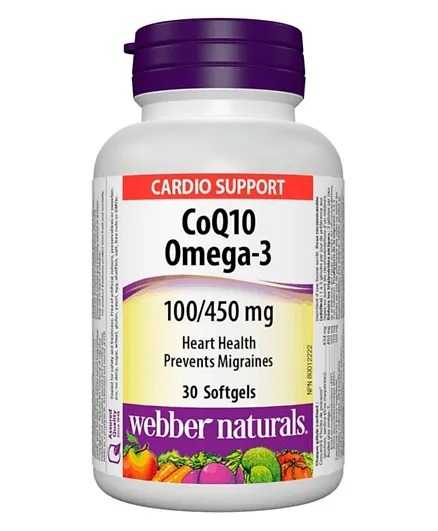 WEBBER NATURALS COQ10 Omega-3 Dietary Supplement - 30 Softgels