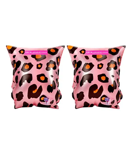 Swim Essentials Inflatable Swimming Armbands - Rose Gold Leopard