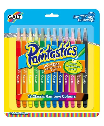Galt Toys Classic Colours Fine Tip Washable Paint Brushes -  Pack of 12