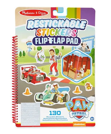 Melissa & Doug Paw Patrol Restickable Stickers Flip-Flap Pad - Classic Missions