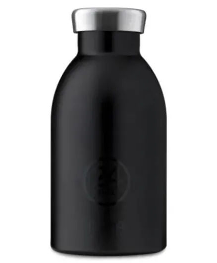 زجاجة ماء من ستانلس ستيل معزولة بجدار مزدوج كلايما بوتل من 24 بوتلز - توكسيدو بلاك 330 مل