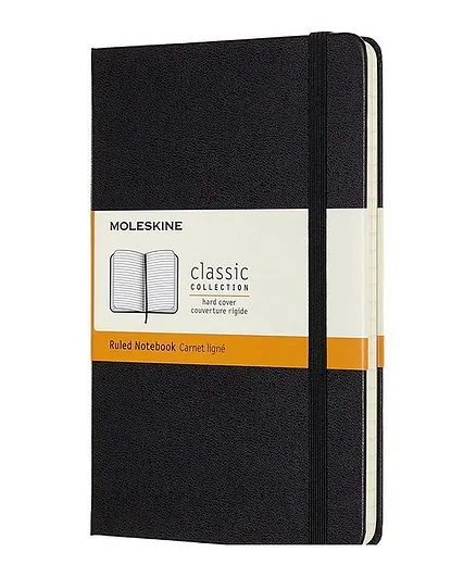 Moleskine Classic Ruled Paper Notebook Hard Cover and Elastic Closure Journal - Black