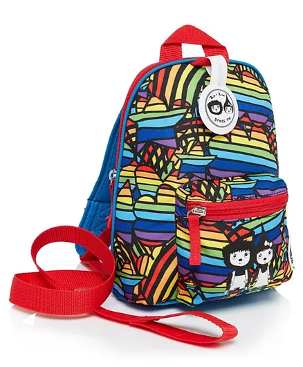 حقيبة ظهر قوس قزح للأطفال من زيب & زوو وحزام أمان - متعدد الألوان