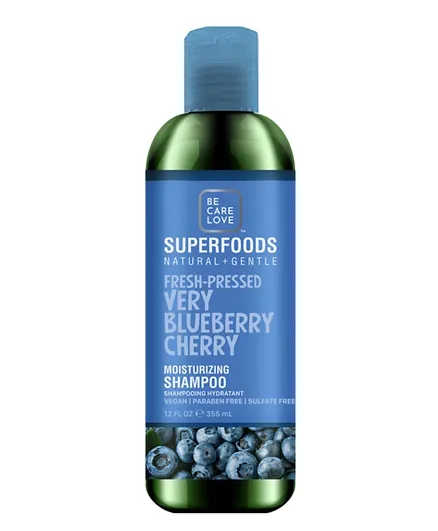 Be Care Love Superfoods, Very Blueberry Cherry, Moisturising Shampoo - 355mL