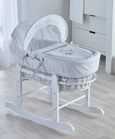 Kinder Valley Wish Upon a Star White Wicker Moses Basket - White