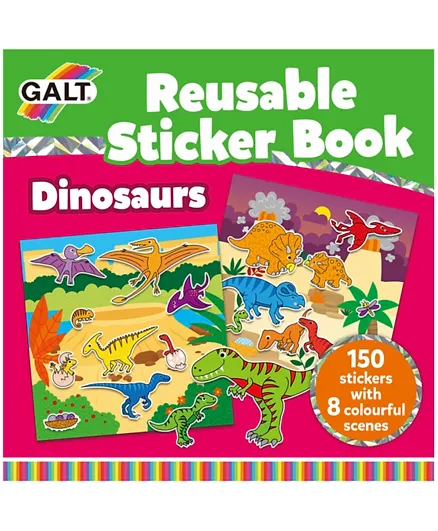 Galt Toys Reusable Sticker Book Dinosaurs - 8 Pages