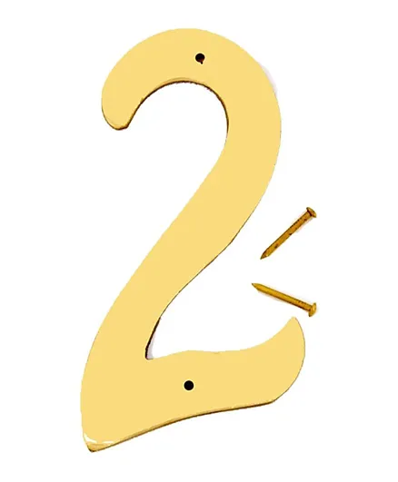 Hy-Ko Brass Number 2 Sign - 4 Inches