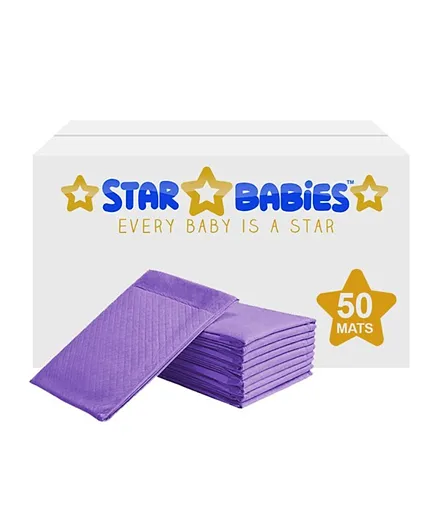 Star Babies Disposable Changing Mat Lavender -Pack of 50