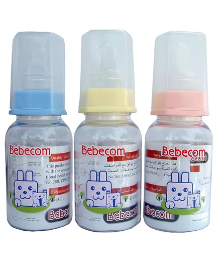 Bebecom Glass Bottle (Colours May Vary) - 125 ml