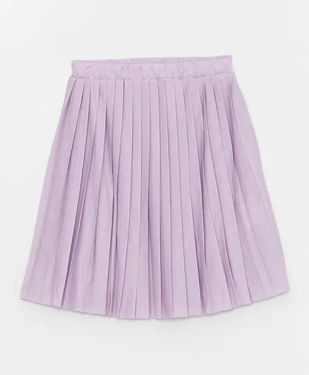 LC Waikiki Solid Pleated Skirt - Purple