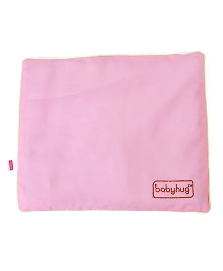 Babyhug Rai (Mustard) Seed Rectangle Filling Pillow with Cotton Cover - Pink