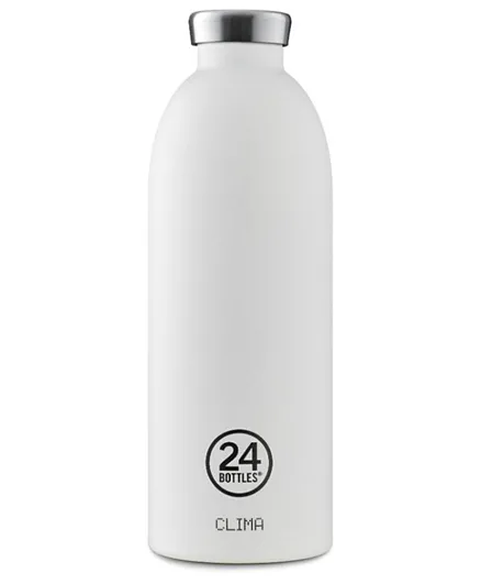 زجاجة ماء من ستانلس ستيل معزولة بجدارين كليما من 24 بوتلز - أبيض جليدي 850 مل