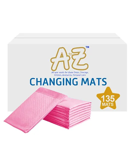 A to Z Pink Disposable Changing Mats -  135 Pieces