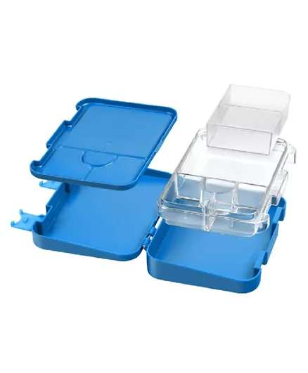 ليتل انجيل - علبة غداء بينتو للأطفال مع 6 أقسام - أزرق