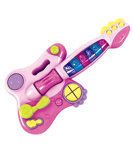 Huanger Baby Toys  Dynamic Guitar - Pink