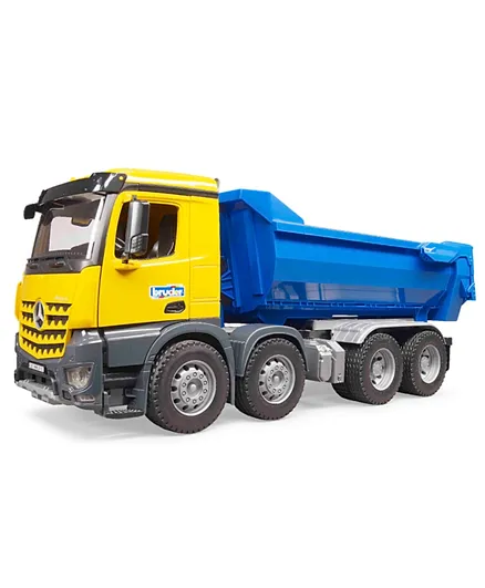Bruder MB Arocs Halfpipe dump truck - Yellow & Blue