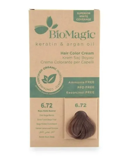 Biomagic Hair Color Cream With Keratin & Argan Oil 6/72 - Dark Beige Blonde