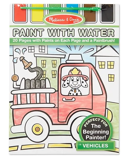 Melissa and Doug Vehicles Paint with Water Kids'' Art Pad