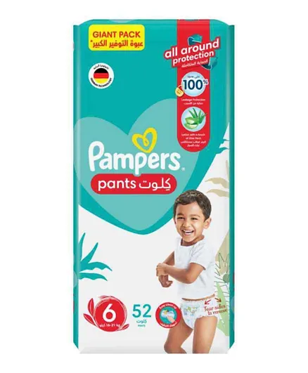 Pampers Baby-Dry Diaper Pants with Aloe Vera Giant Pack Size 6 - 52 Pieces