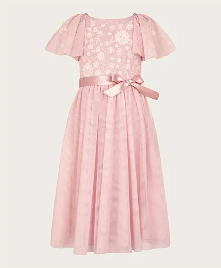 مونسون تشيلدرن - فستان جيزيل المزين بالأزهار - وردي
