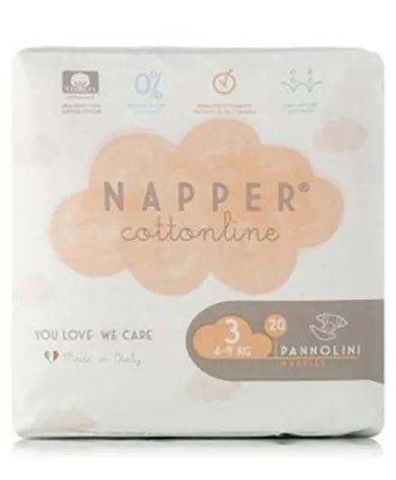 Napper Cotton Line Diapers Soft Hug Parmon Size 3 - 20 Pieces