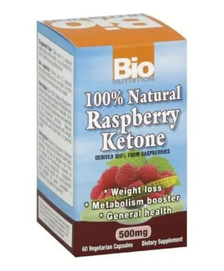 BIO NUTRITION 100% Natural Raspberry Ketone Capsules - 60 Pieces