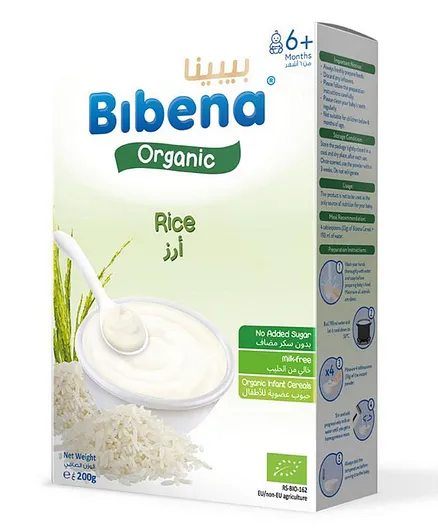 Bibena Organic Baby Cereals Rice Milk Free - 200g